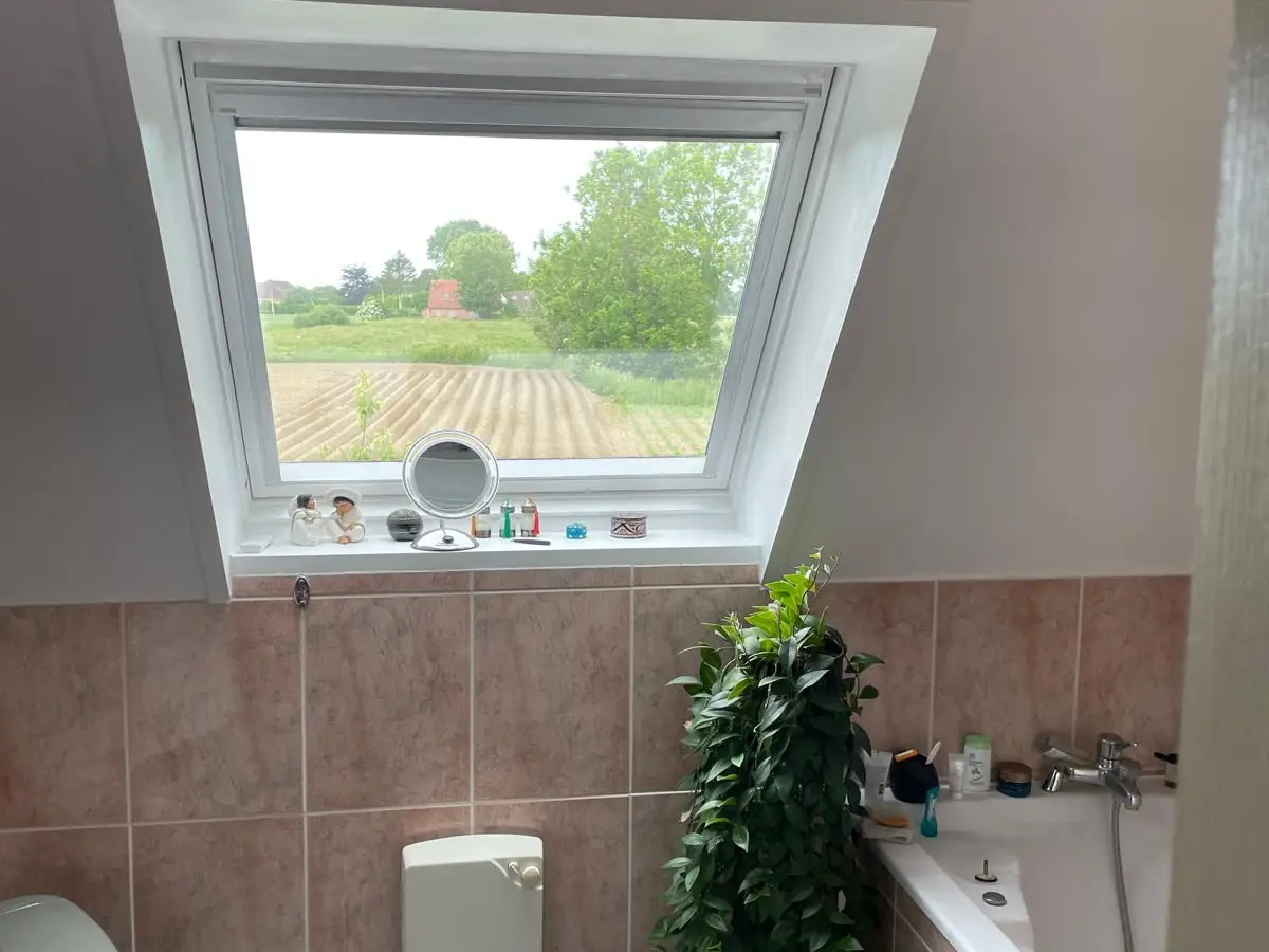 Salle de bain avec fenêtre de toit
